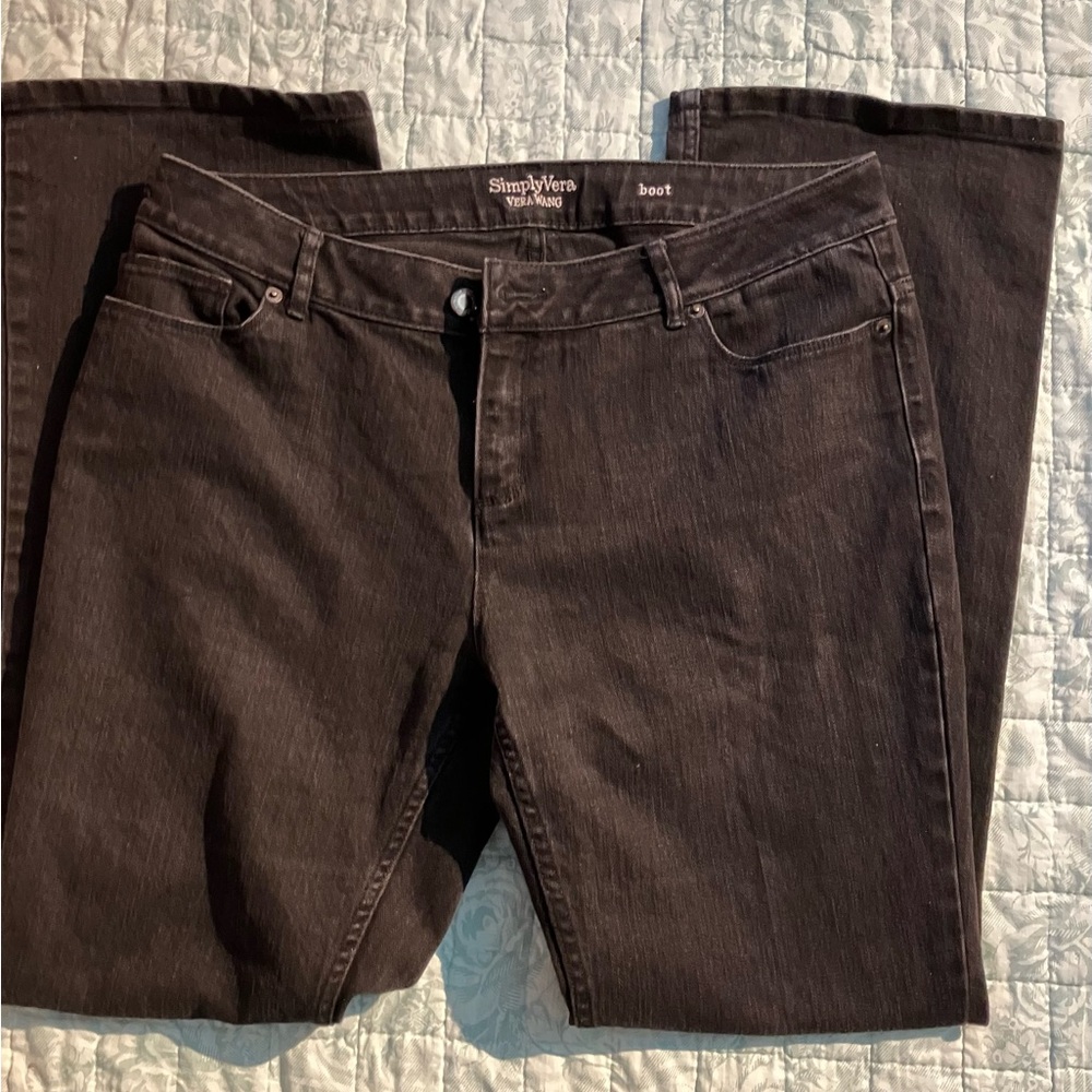 'Simply Vera' (Wang) Boot-cut Black Jeans Size 14